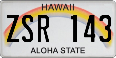HI license plate ZSR143