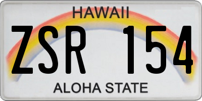 HI license plate ZSR154