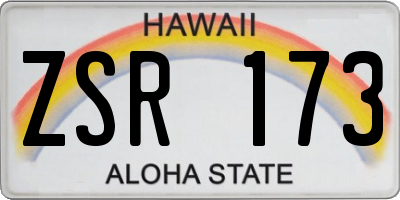 HI license plate ZSR173