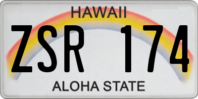 HI license plate ZSR174