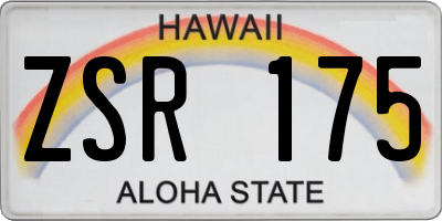 HI license plate ZSR175