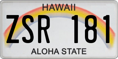 HI license plate ZSR181