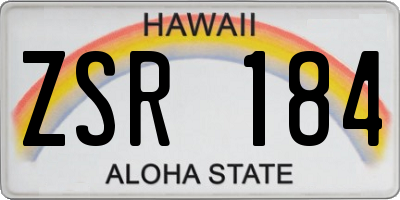 HI license plate ZSR184