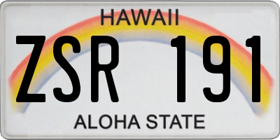 HI license plate ZSR191