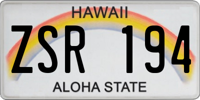 HI license plate ZSR194