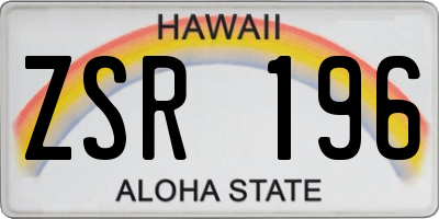 HI license plate ZSR196