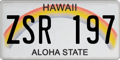 HI license plate ZSR197