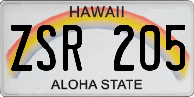 HI license plate ZSR205