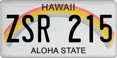 HI license plate ZSR215