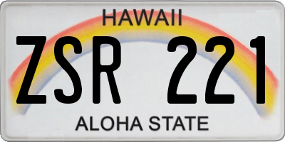 HI license plate ZSR221
