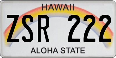 HI license plate ZSR222