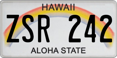 HI license plate ZSR242