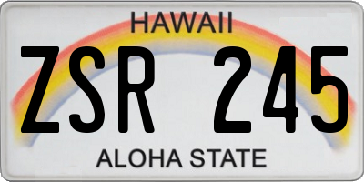 HI license plate ZSR245
