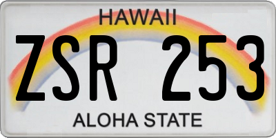 HI license plate ZSR253