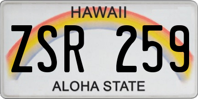 HI license plate ZSR259