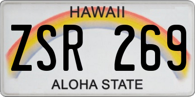 HI license plate ZSR269