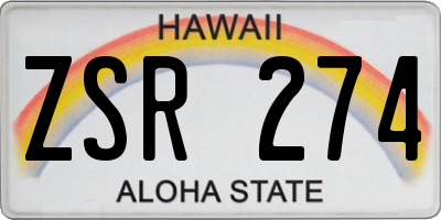 HI license plate ZSR274