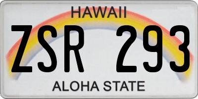 HI license plate ZSR293