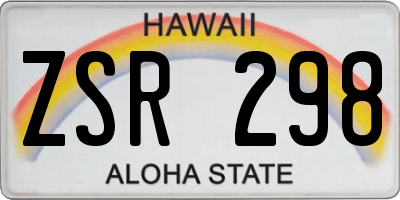 HI license plate ZSR298