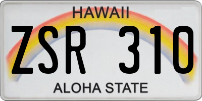 HI license plate ZSR310
