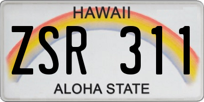 HI license plate ZSR311