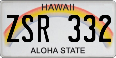 HI license plate ZSR332