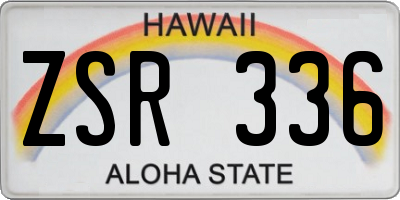 HI license plate ZSR336