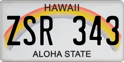 HI license plate ZSR343