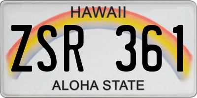 HI license plate ZSR361
