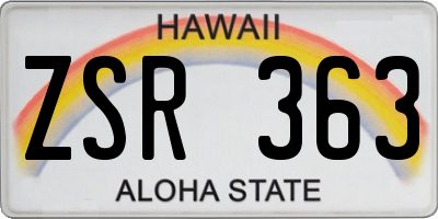 HI license plate ZSR363