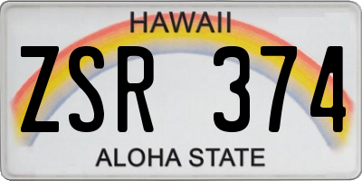 HI license plate ZSR374