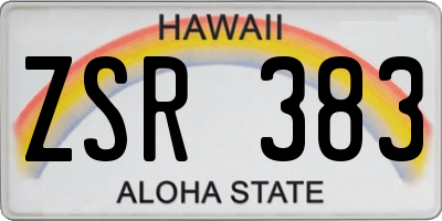 HI license plate ZSR383