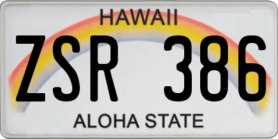 HI license plate ZSR386