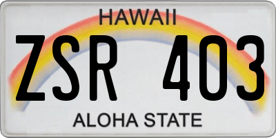 HI license plate ZSR403