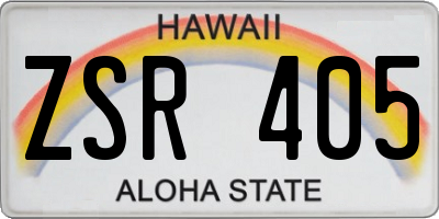 HI license plate ZSR405