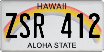 HI license plate ZSR412