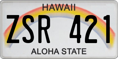 HI license plate ZSR421