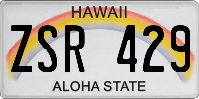 HI license plate ZSR429