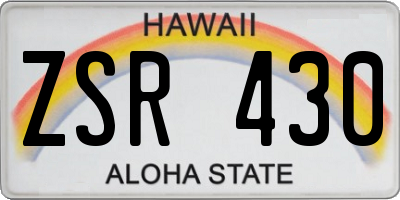 HI license plate ZSR430