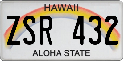 HI license plate ZSR432
