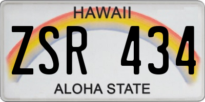 HI license plate ZSR434