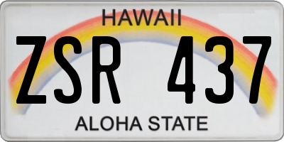 HI license plate ZSR437