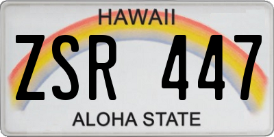 HI license plate ZSR447