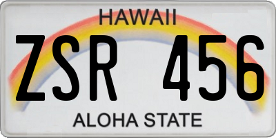 HI license plate ZSR456