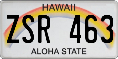 HI license plate ZSR463