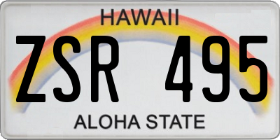 HI license plate ZSR495
