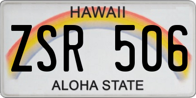 HI license plate ZSR506