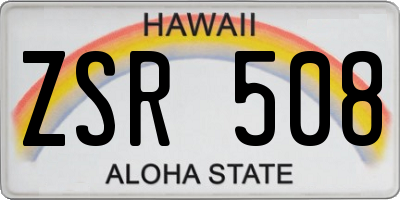 HI license plate ZSR508