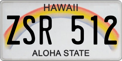 HI license plate ZSR512