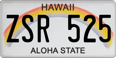 HI license plate ZSR525